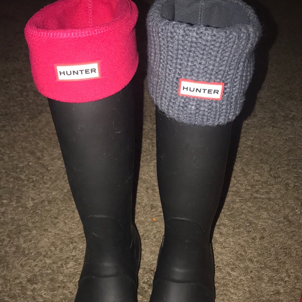Hunter Tall Boot Socks in Red and Gray